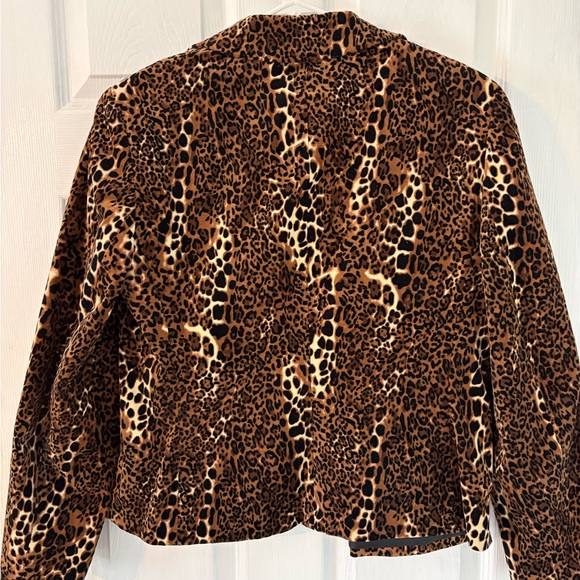 Focus 2000 Leopard Print Blazer Jacket Size 12 Brown Black - Picture 8 of 10